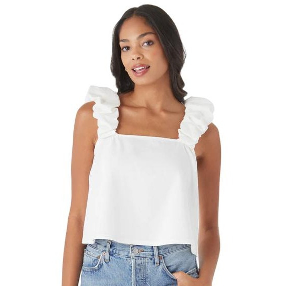 Crosby by Mollie Burch Dudley Tank in White Denim M NEW Coastal Minimalist Chic